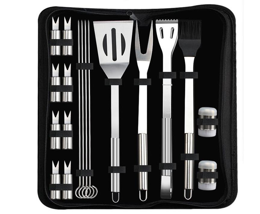 BBQ Grill Tools Set with 18 Barbecue Accessories - Stainless Steel Ute –  IGBBQ